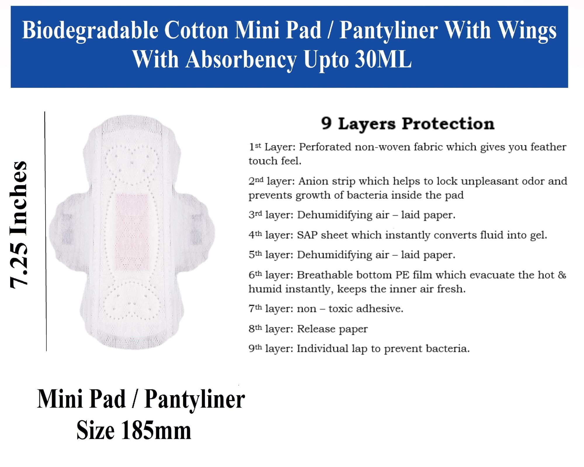 Panty Liners with Wings Liner Pads Penti Liner - China Panty